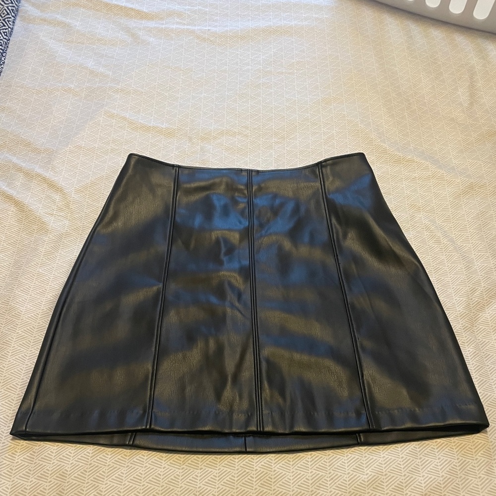Abercrombie & Fitch Black Vegan Leather Mini Skirt